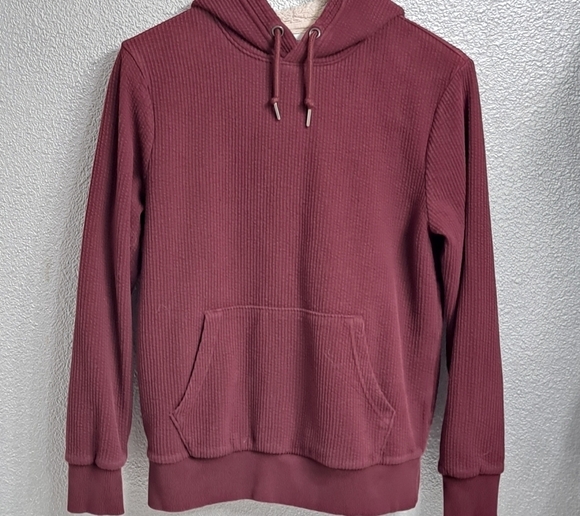 Old Navy Maroon Ribbed Hoodie Size S - Picture 7 of 12